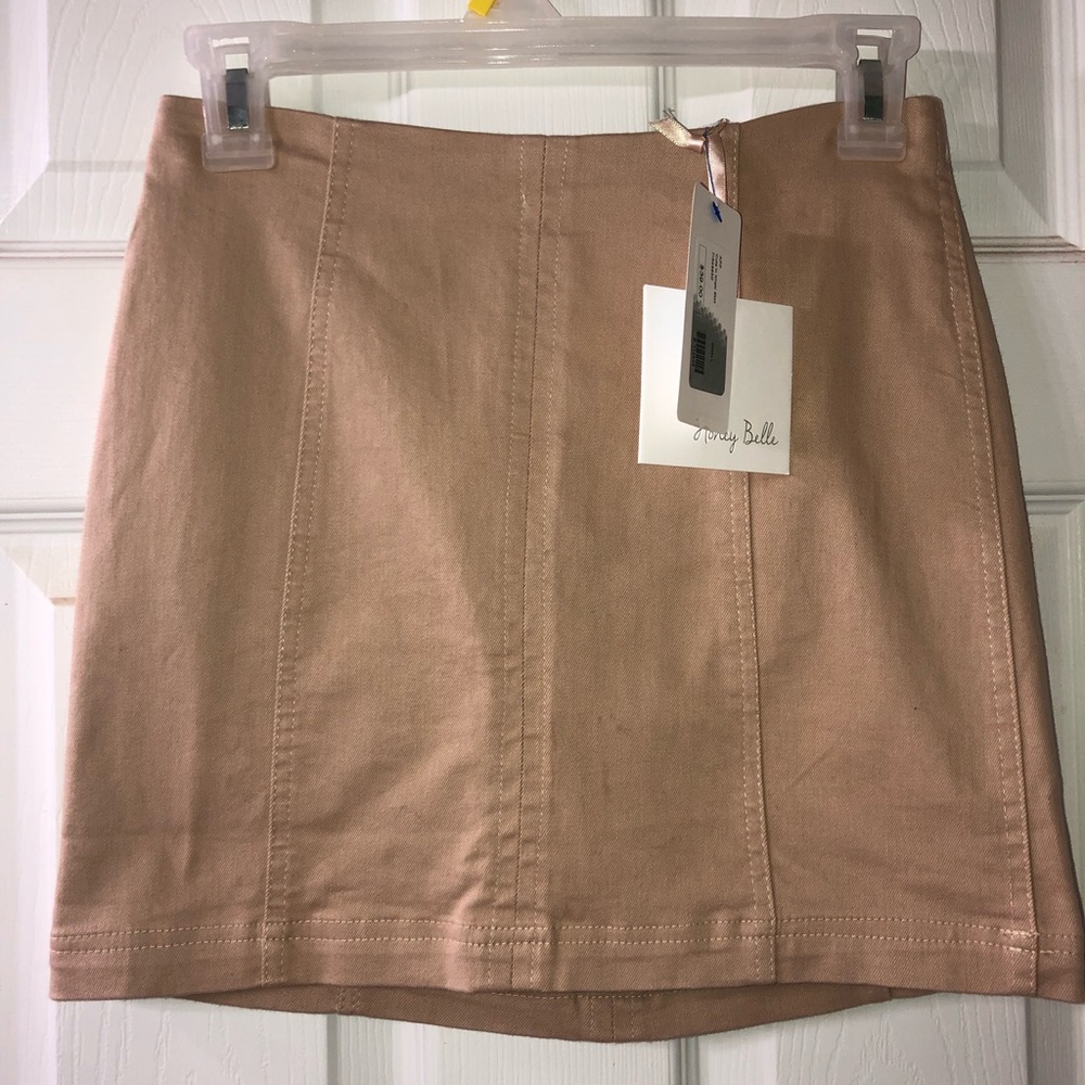 NWT Khaki skirt with zip up back